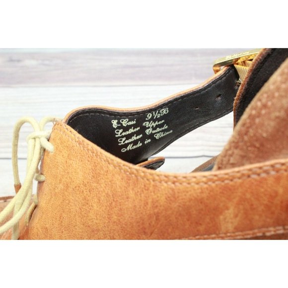 Elizabeth & James E-Casi Leather Suede Lace Up Cut Out Heeled Booties 9.5 B - Picture 6 of 8